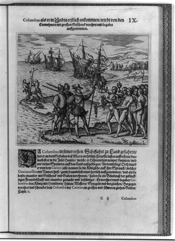 Columbus' landfall at Guanahaní