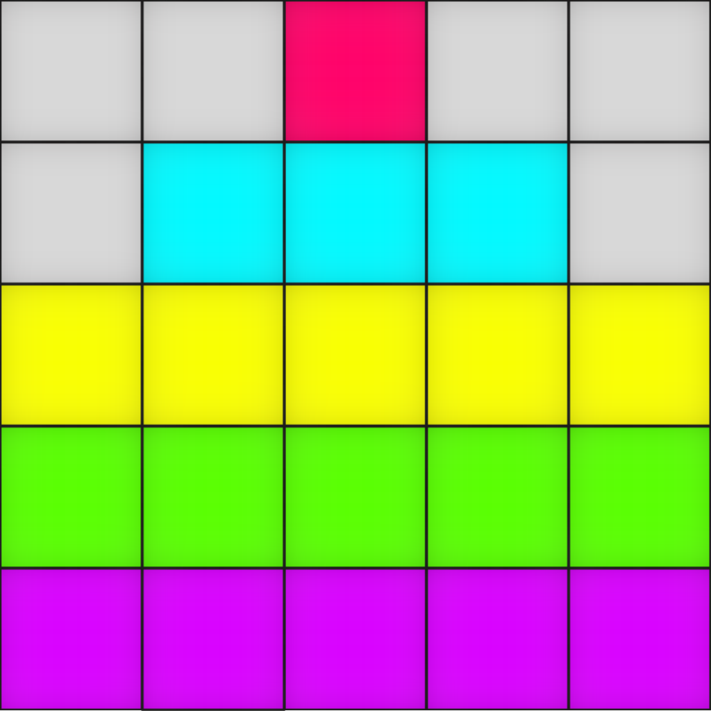 Grid with stacked colored squares